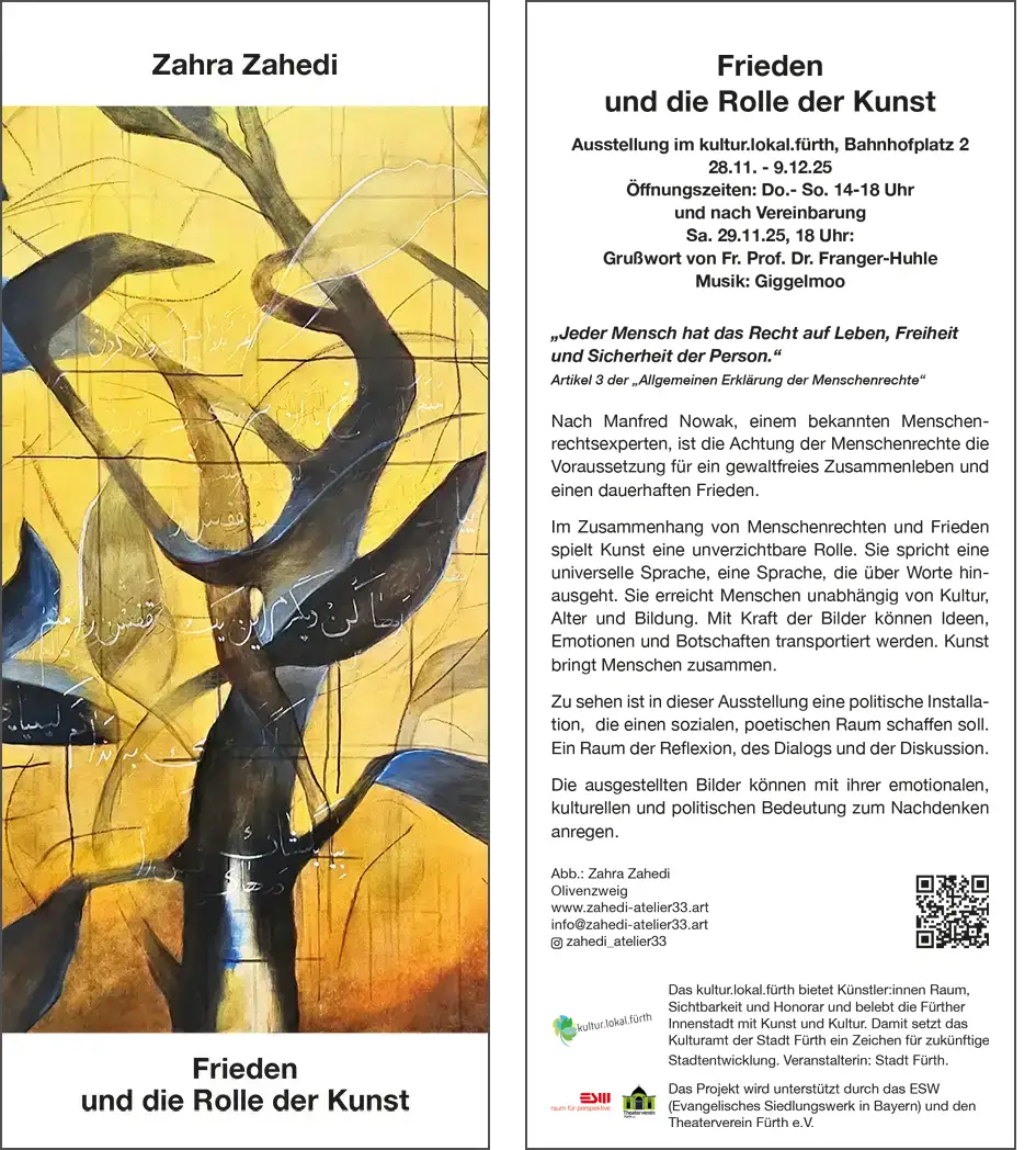 Flyer 11.2025 Frieden Menschenrechte und Kunst